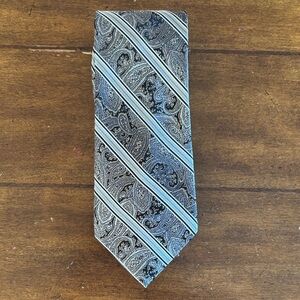 Pronto-Uomo Elegant Paisley Striped Tie